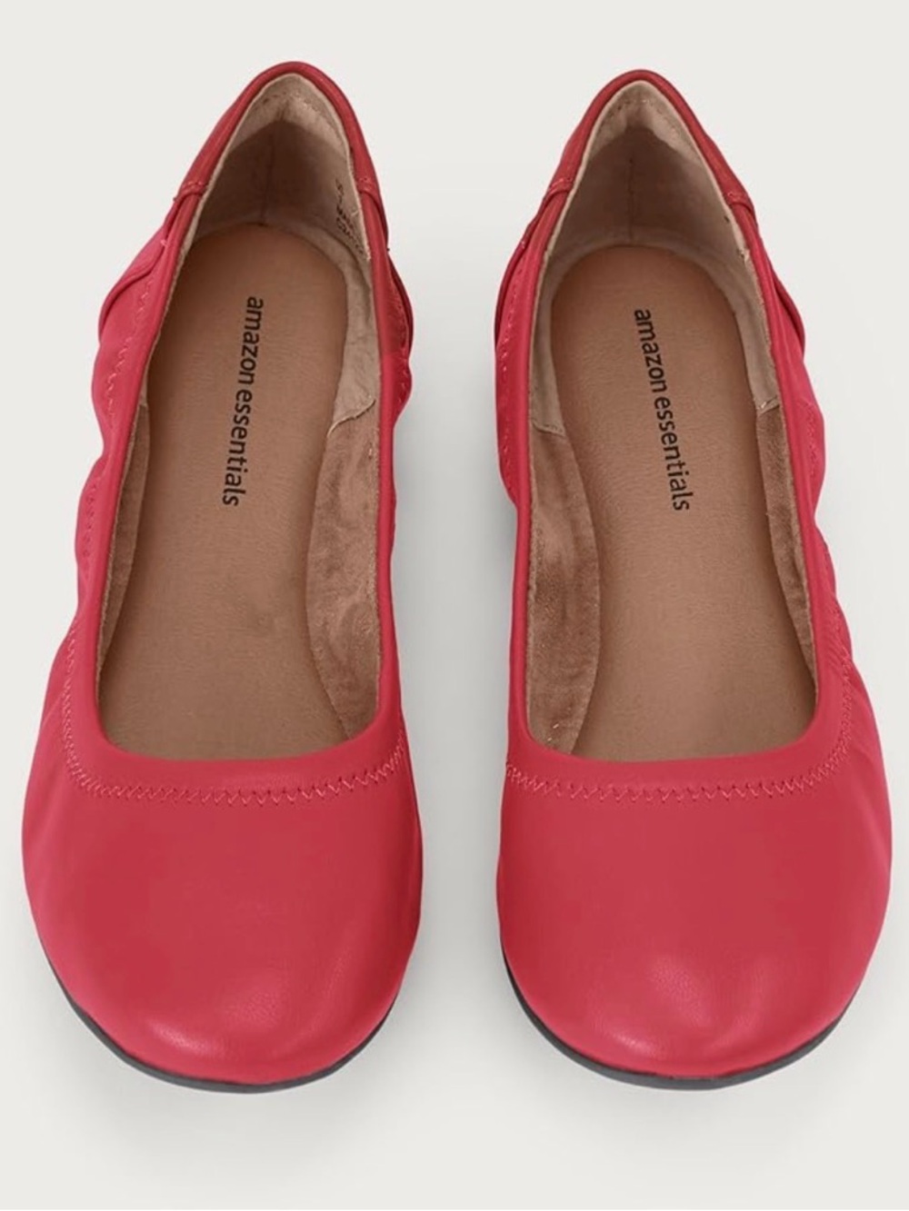 Amazon Essentials Red Women's Slip-On Ballet Flats